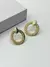 Brinco circulo detalhes banhados a ouro 18k