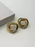 Brinco desing fios circulo banhado a ouro 18k