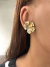 Brinco duas flores banhado a ouro18k - comprar online