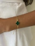 Pulseira delicada trevo verde banhado a ouro18k
