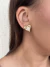 Brinco coração com zircônia de coração no meio banhado a ouro18k