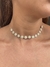 Choker margaridas brancas banhado a ouro18k