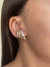 Brinco earhook com zircônias e coração banhado a ouro18k - comprar online