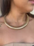 Choker snake malha grossa banhado a ouro18k