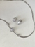 Conjunto fita prime oval com zircônias banhado a prata