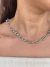 Choker elos inspiração banhado a prata