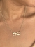 Colar infinito mamãe e corações banhado a ouro18k
