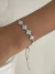 Pulseira trevo com zircônias banhado a prata