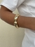 Bracelete abaulado gotas no meio banhado a ouro18k