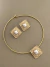 Conjunto de Choker aro com pérola banhado a ouro18k