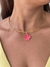 Choker aro trevo rosa banhado a ouro18k