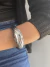 Bracelete croissant Banhado a prata na internet