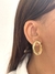 Brinco oval orgânico banhado a ouro18k