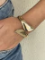 Bracelete folha lisa banhado a ouro18k na internet