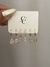 Kit de argolinhas com pingentes clássicos de zircônias banhado a ouro18k