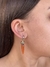 Brinco argolinha com pingente dente de leão laranja banhado a ouro18k