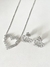 Conjunto coração com zircônias cristal banhado a prata - comprar online