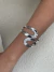Bracelete duas gotas abertas G banhado a Prata
