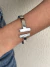 Bracelete largo Tubetes aberto banhado a prata
