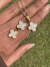 Conjunto trevo cintilante banhado a ouro18k