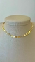 Colar choker 45cm bolas de plaquinhas lisas banhado a ouro 18k
