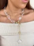 Colar transparente gravatinhas com pingentes banhado a ouro18k