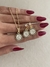 Conjunto círculo P e cristais banhado a ouro18k