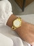 Relógio feminino Lana dourado com fundo branco - Cheias de Charme Joias - Acessórios da moda 