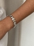 Bracelete regulável corações com zircônias banhado a prata