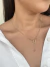 Colar gravatinha elos com zircônias banhado a ouro18k