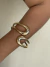 Bracelete largo duas gotas vazadas banhado a ouro18k