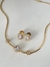 Conjunto fita prime oval com zircônias banhado a ouro18k - comprar online