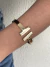 Bracelete largo Tubetes aberto banhado a ouro18k