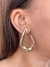 Brinco gota grande orgânico banhado a ouro18k