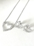 Conjunto coração com zircônias cristal banhado a prata