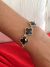 Pulseira trevos pretos banhado a ouro18k