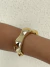 Bracelete ondulado aberto banhado a ouro18k