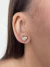 Brinco de coração e chuveirinho de zircônias banhado a ouro18k