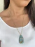 Colar banhado a ouro18k longo pedra gota verde - comprar online
