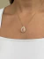 Colar gota rosa prime de zircônias banhado a ouro18k