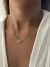 Colar delicado inspiração com zircônias banhado a prata