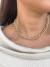 Choker grossa corrente três por um banhado a ouro18k - comprar online