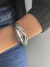 Bracelete croissant Banhado a prata