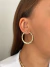 Brinco argola frontal banhado a ouro18k