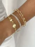 Pulseira duas faixas de cristal banhado a ouro18k na internet