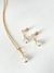 Conjunto pingente gota pérola banhado a ouro18k