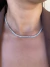 Choker riviera baguete banhado a prata