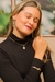 Imagem do Brinco Jade franja de coração com strass banhado a ouro 18k