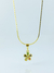 Colar dourado pingente de flor com zircônias coloridas banhado a ouro 18k antialérgico