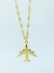 Colar dourado com pingente de avião banhado a ouro 18k antialérgico